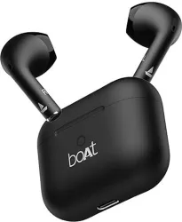 boAt Airdopes Alpha,35H Battery, 13mm Drivers,ENx, App Support Bluetooth Headset (Jet Black, In the Ear)