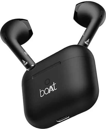 Image of boAt Airdopes Alpha, 35H Battery, 13mm Drivers, ENx, Stream Ad Free Music via App Bluetooth Headset (Jet Black, In the E