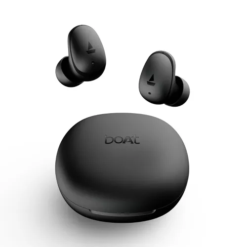 Image of boAt Airdopes Plus 214, Up to 55 Hrs Playtime, Dual Mics with ENx™ Tech, Sleek Bean Design