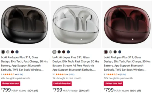 Image of boAt Airdopes Plus 311 Upto 70% Discount
