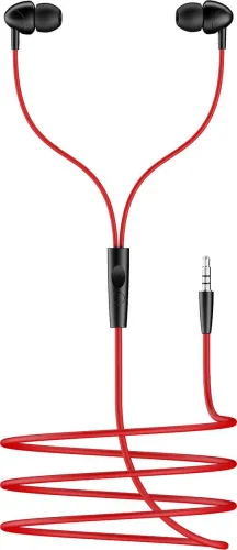 Image of boAt BassHeads 211,10mm Drivers, Signature Sound, In-Line Mic Wired Earphones Wired Headset (Raging Black, In the Ear)