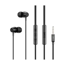 boAt Bassheads 55 Wired Earphones with 10mm Drivers, Metallic Buds, in-Line Mic & Lightweight Design (Black)