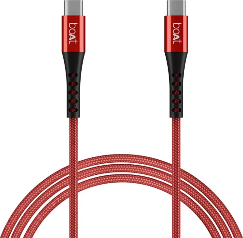 Image of boAt C600 Type-C Cable 1.5m (5A Fast Charging, Metal Build, Red)