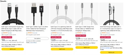 Image of Boat Cable at minimum 82% Discount