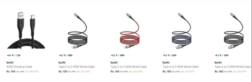 Image of Boat Charging Cable Staring From @ ₹104