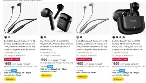 Image of BoAt Earbuds & Neckband Starting @ ₹699