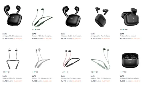 Image of Boat earbuds & Neckbands starting @ ₹619