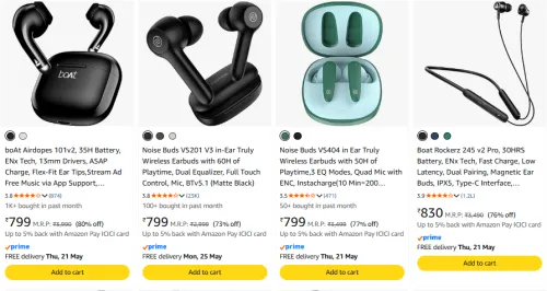 Image of Boat earbuds Starting @ ₹799