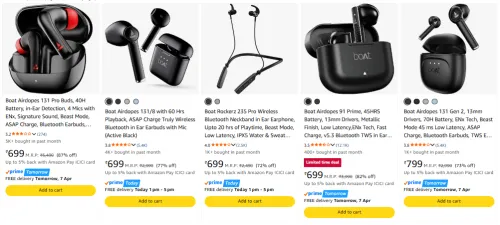 Image of Boat earbuds upto 70% discount 