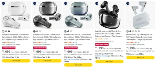 Image of boAt Earbuds upto 89% Discount