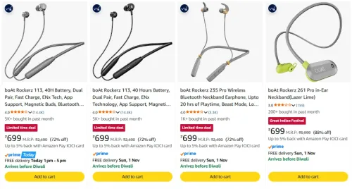 Image of boAt Electronics Buds upto 88% Discount