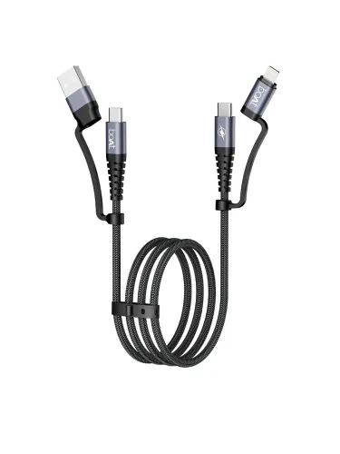 Image of boAt FlexiCharge 400 4-in-1 Cable with USB-A Type-C & Lightning Port 60with3A PD