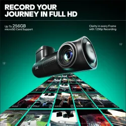 boAt Hive Dashcam E1,1296P Full HD, G-Sensor Recording, Low Light Vision, App Support In-car Camera System (1 Camera, 12