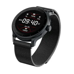 boAt Lunar Connect 2 with 1.28" (3.25 cm) HD Display, Metallic Design, HR, SpO2 & Sleep Tracking, Bluetooth Calling, Emergency SOS, Smart Watch for Men & Women (Metal Black)