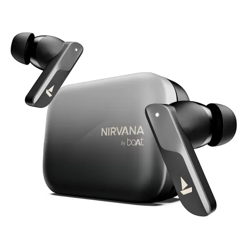Image of Boat Nirvana X TWS,Knowles Dual Drivers, Hi-Res Audio LDAC, App Support,4Mic ENx,Dual Pair,Spatial Audio,Fast Charge, Bl