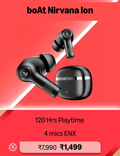 Image of boAt Nirvana Ion Earbuds @ ₹1499 on Amazon Prime Day Sale