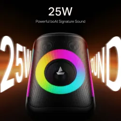 boAt Partypal 30, Wired Mic for Karaoke, 6H Battery, RGB LED, TWS Mode, EQ Modes 25 W Bluetooth Speaker  (Black, Mono Ch