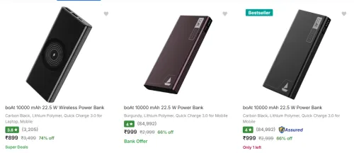 Image of BoAt Powerbanks upto 74% Discount