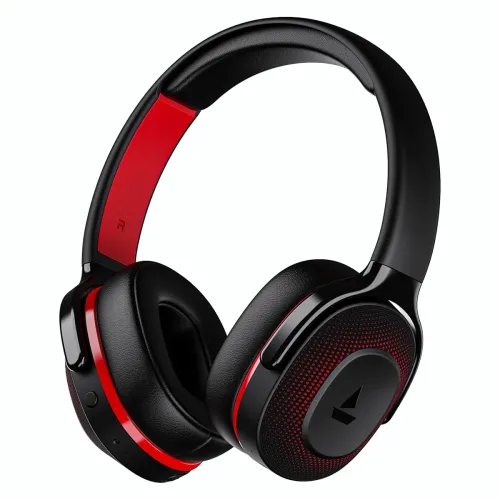 Image of boAt Rockerz 413 60Hrs Bluetooth Headphones (Black & Red)