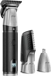 boAt Slazer K100+ Full Body Trimmer, Fast Charge, Display & Travel Lock Fully Waterproof Grooming Kit 200 Mins Runtime 12 Length Settings (Black)