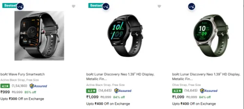 Image of boAt smartwatches buy more get more at minimum 81% Discount