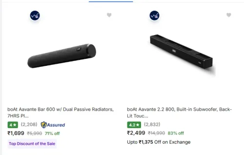 Image of boAt soundbars at up to 83% Discount