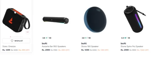 Image of boAt Speaker at minimum 70% Discount