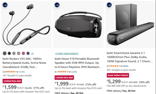 Image of Boat Speaker & Neckband up to 77% Discount