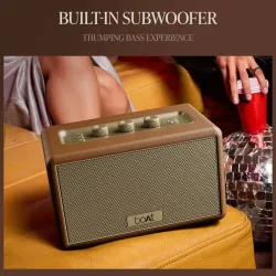 boAt Stone Opus(2025 Launch),12 Hrs Battery, Multilink, TWS Feature, Premium Design 80 W Bluetooth Speaker (Caramel Brow