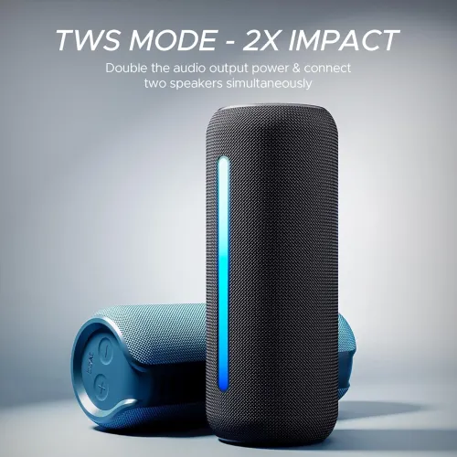 Image of Boat Stone Spinx Pro Bluetooth Speaker with 20 W RMS Sound, Up to 8 hrs of Playtime, BTv5.0, Built-in Mic, RGB LEDs