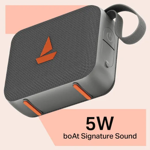 Image of boAt Stone 310, 16 Hrs Playback, 52mm Drivers, TWS Connectivity 5 W Bluetooth Speaker  (Groovy Grey, Mono Channel)