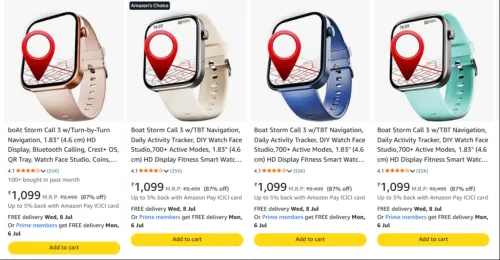 Image of Boat Storm Call 3 w smart watches upto % 84 discount 