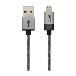boAt Lightning Cable 2.4 A 2 m USB-C Cable Connector (Compatible with Apple iPod, iPad and iPhone, Grey, One Cable, USB 