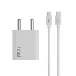 Boat WCDV 22.5W Dual Port Fast Charger, Overheat/Overcharge Protection, Auto Detection for Samsung, Xiaomi & Android Use