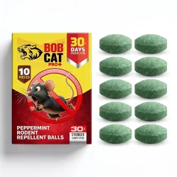 BOB CAT Pro+ Peppermint Repellent Rat Balls | Protection from Rodent | Safe No-Kill | 100% Herbal & Natural | 30-Day Protection | for Car, Home,Warehouse,Factory & Office | 10 Piece |Formula...