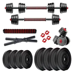 Bodyfit 3 in 1 Convertible Adjustable Dumbbells Set 10kg