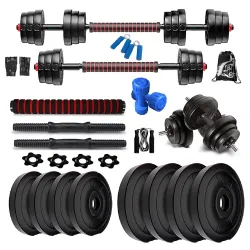 Bodyfit Adjustable Dumbbells Weights Fitness Exercise Set (20Kg Set)