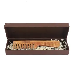 BodyHerbals Dressing Comb, Handle Rake comb, 100% Neem Wood, Hand Made with Design in Gift box