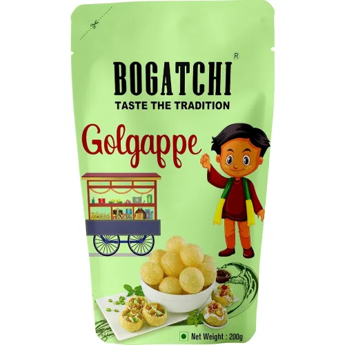 Image of BOGATCHI Ready-to-Cook Pani Puri Pellets (200g) | Fry or Microwave for Instant Golgappa/Pani Puri Papad | Crispy Value P