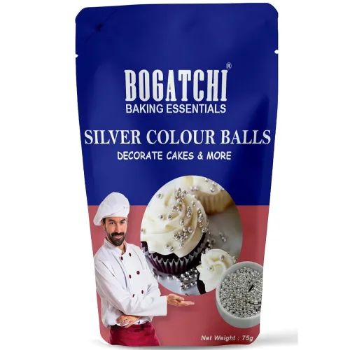 Image of BOGATCHI Silver Balls for Cake Decoration 75g