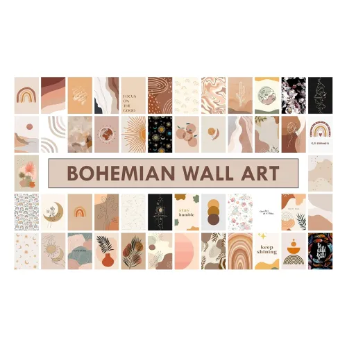 Image of Boho Wall Collage Kit 54 Posters with Tissue Tape