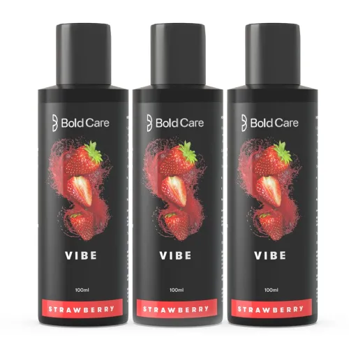 Image of Bold Care Strawberry Water-Based Lubricant Pack of 3 