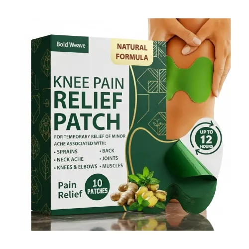 Image of Bold Weave Herbal Pain Relief Patches - 10 Knee Pain Patches (Specially Designed for Knee Joints) | 100% Safe & Natural 
