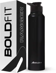 BOLDFIT 1000 ml Steel Shaker (Pack of 1, Black)