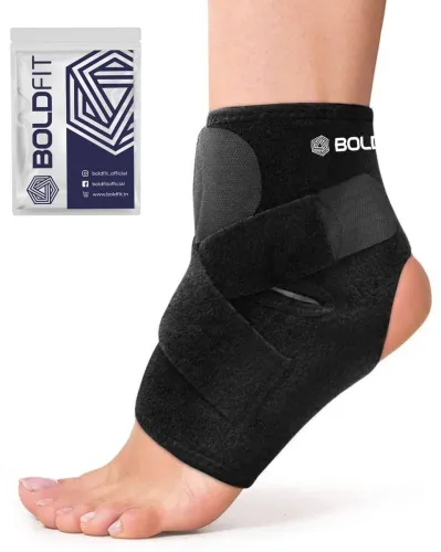 Image of BOLDFIT Ankle Support Compression Bandage (Pain Relief, Black)