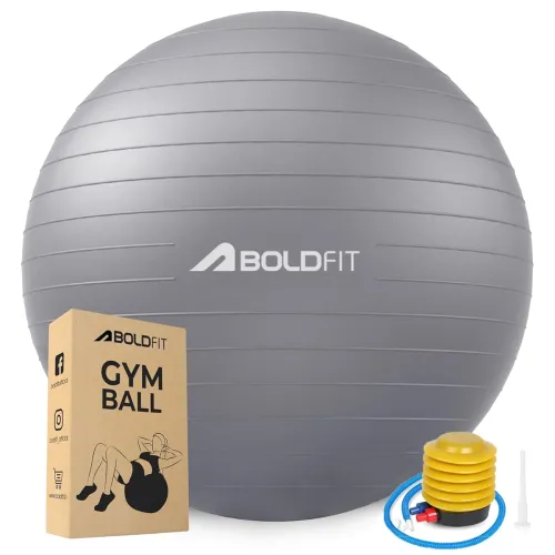 Image of Boldfit Anti Burst Gym Ball (55, Grey)