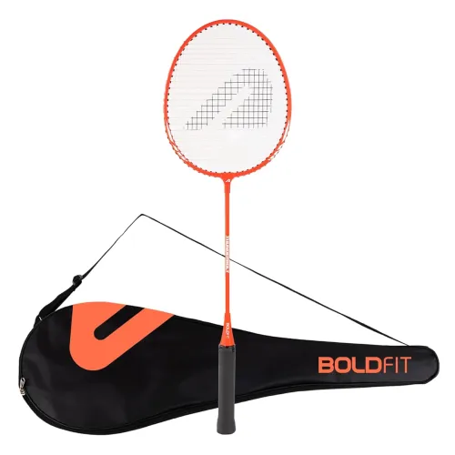 Image of Boldfit Badminton Rackets for Beginners Adults Aluminium Shuttle Bat with Full Cover Bag Badminton Racket
