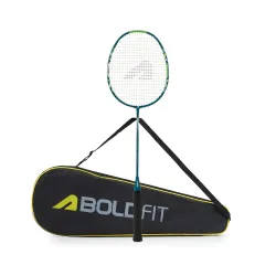Boldfit Boldfusion Badminton Rackets for Beginners, Adults Grephite Shaft Shuttle Bat with Full Cover Bag Badminton Rack
