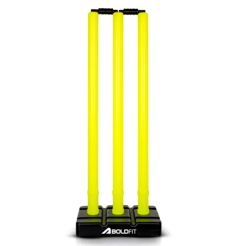Image of Boldfit Cricket Stumps with Stand Cricket Kit Plastic Wickets for Cricket Standard Wickets