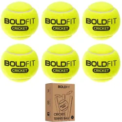 BOLDFITCricket Ball Tennis Ball Box Set Pack Green High Bounce Soft Light Weight Combo Cricket Tennis Ball (Standard, Pa